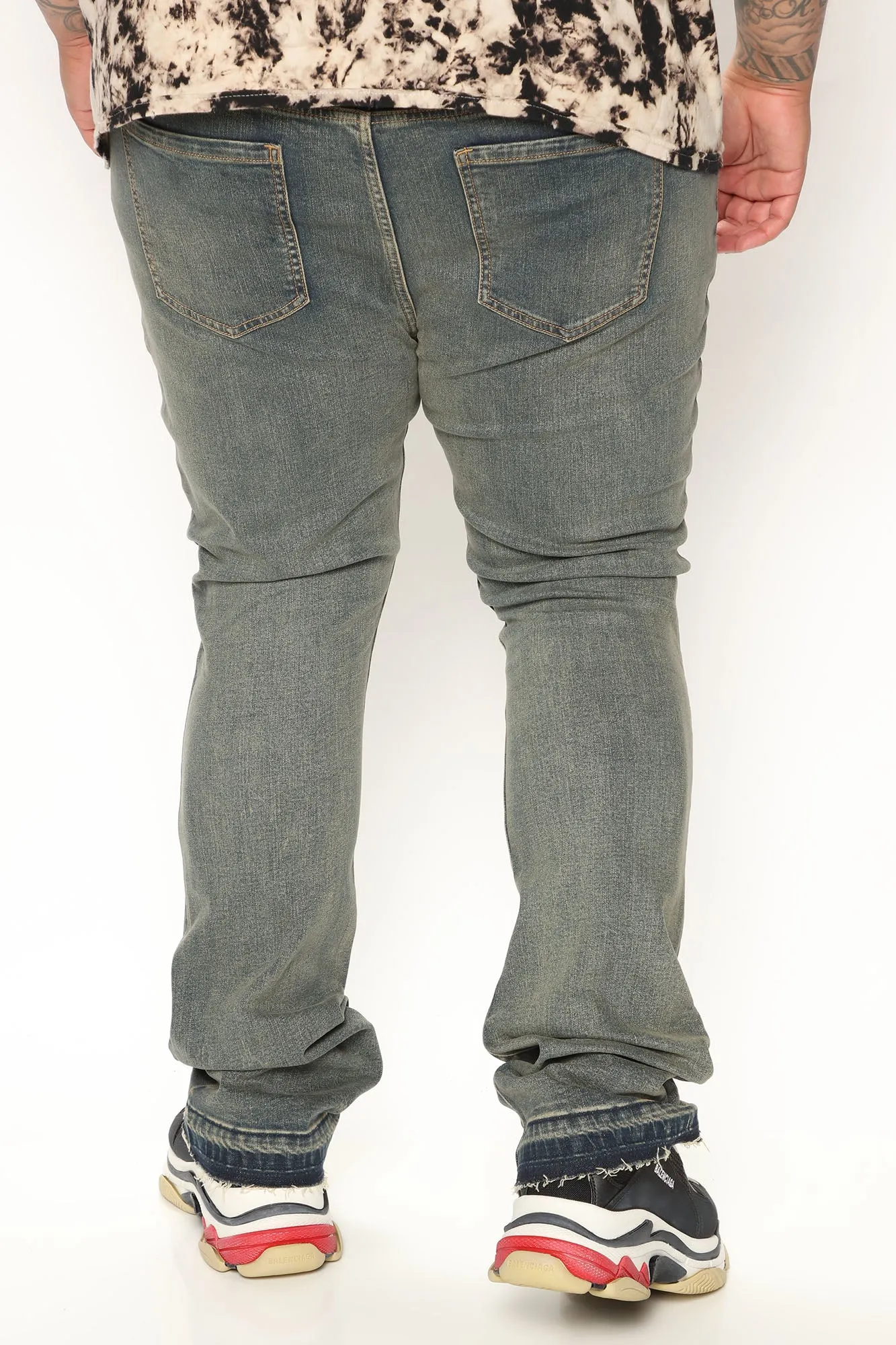 Another One Stacked Skinny Flared Jeans - Dark Wash
