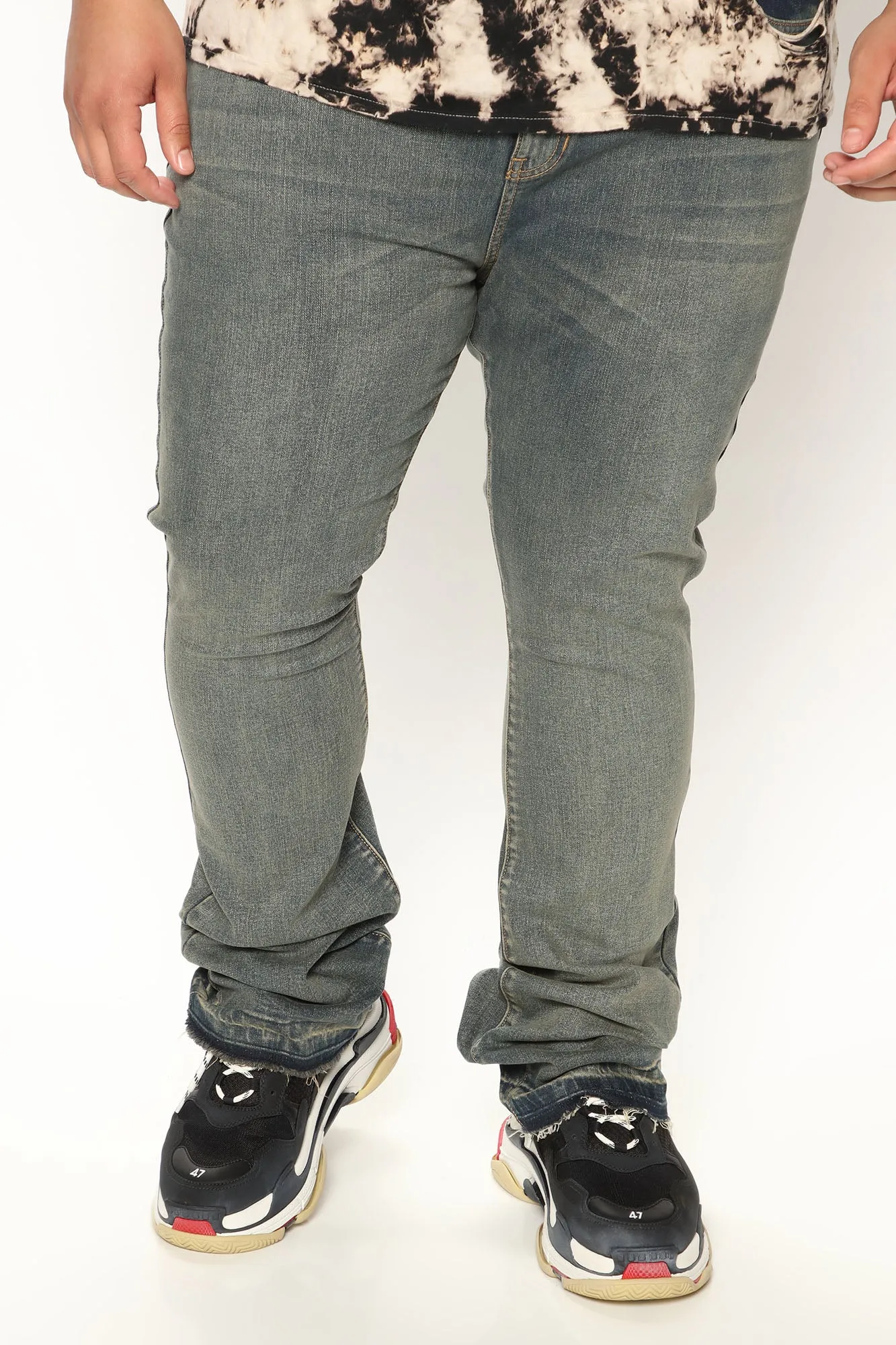 Another One Stacked Skinny Flared Jeans - Dark Wash