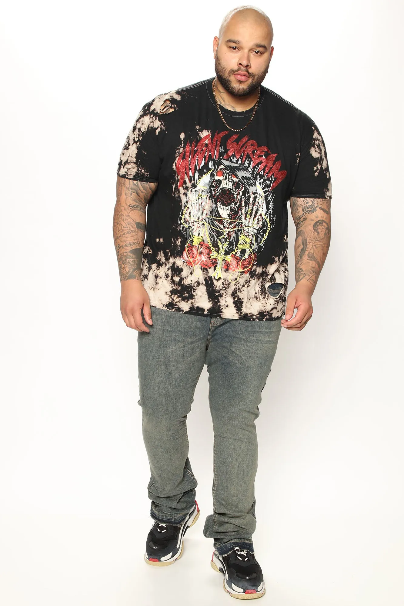 Another One Stacked Skinny Flared Jeans - Dark Wash