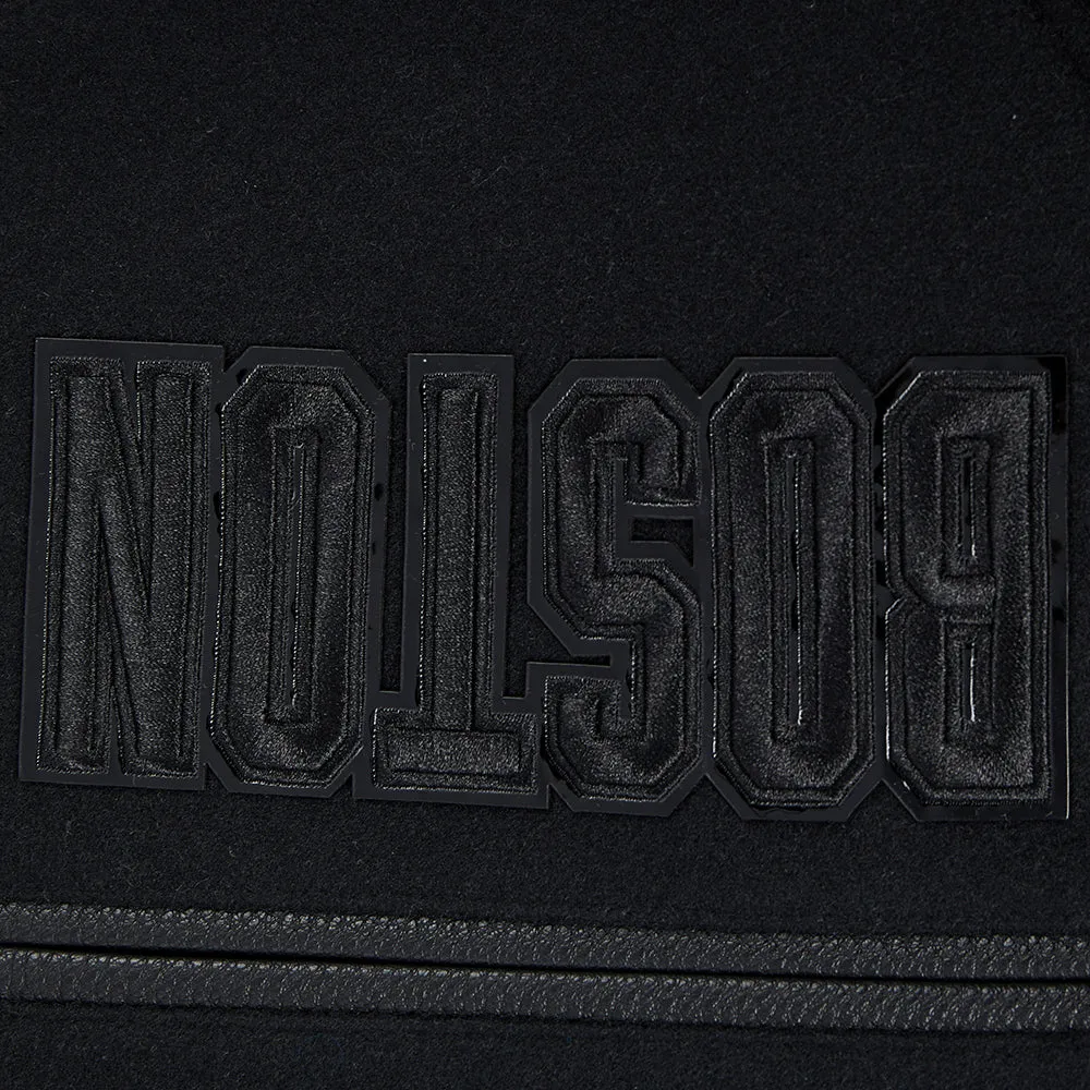 BOSTON TRIPLE BLACK MEN'S VARSITY JACKET (TRIPLE BLACK MEN'S)