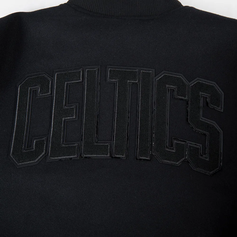 BOSTON TRIPLE BLACK MEN'S VARSITY JACKET (TRIPLE BLACK MEN'S)