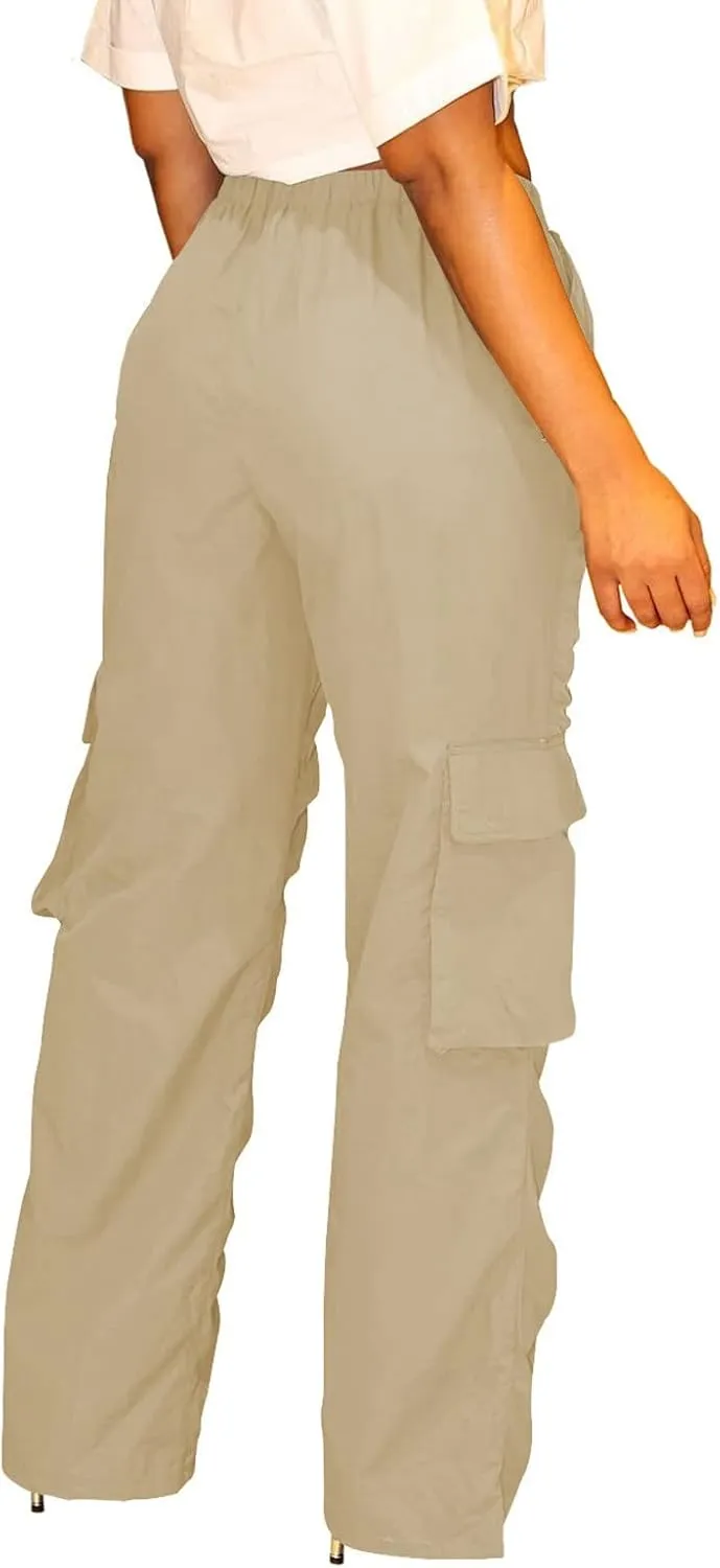 High Waisted Cargo Pants for Women Corduroy Wide Leg Straight Casual Pants Womens High Waisted Cargo Pants Women