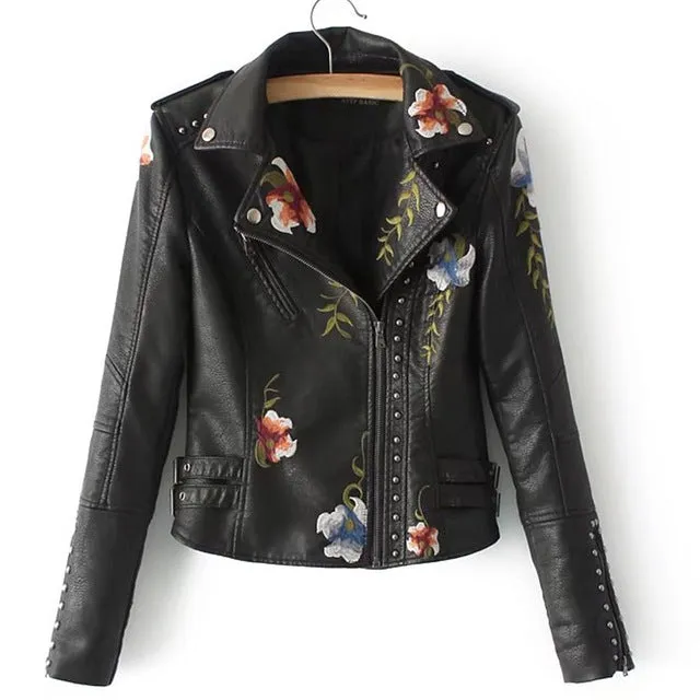 Leather Jackets  rivet leather female