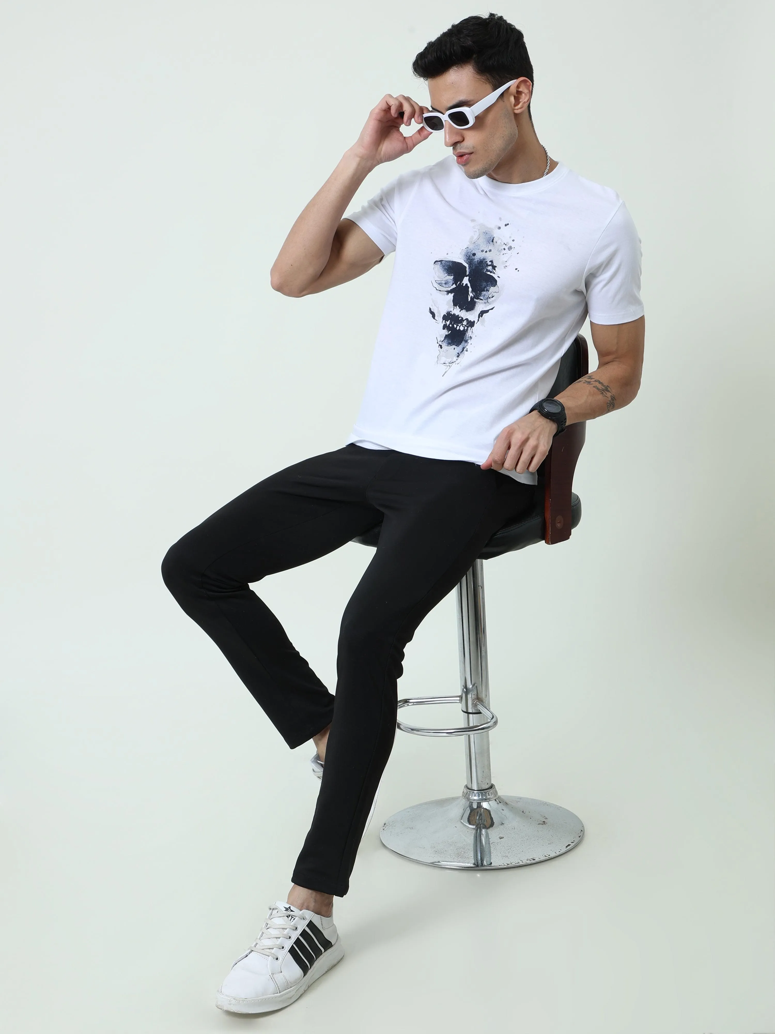 Men's casual T-Shirt - Ghost Rider ( White )