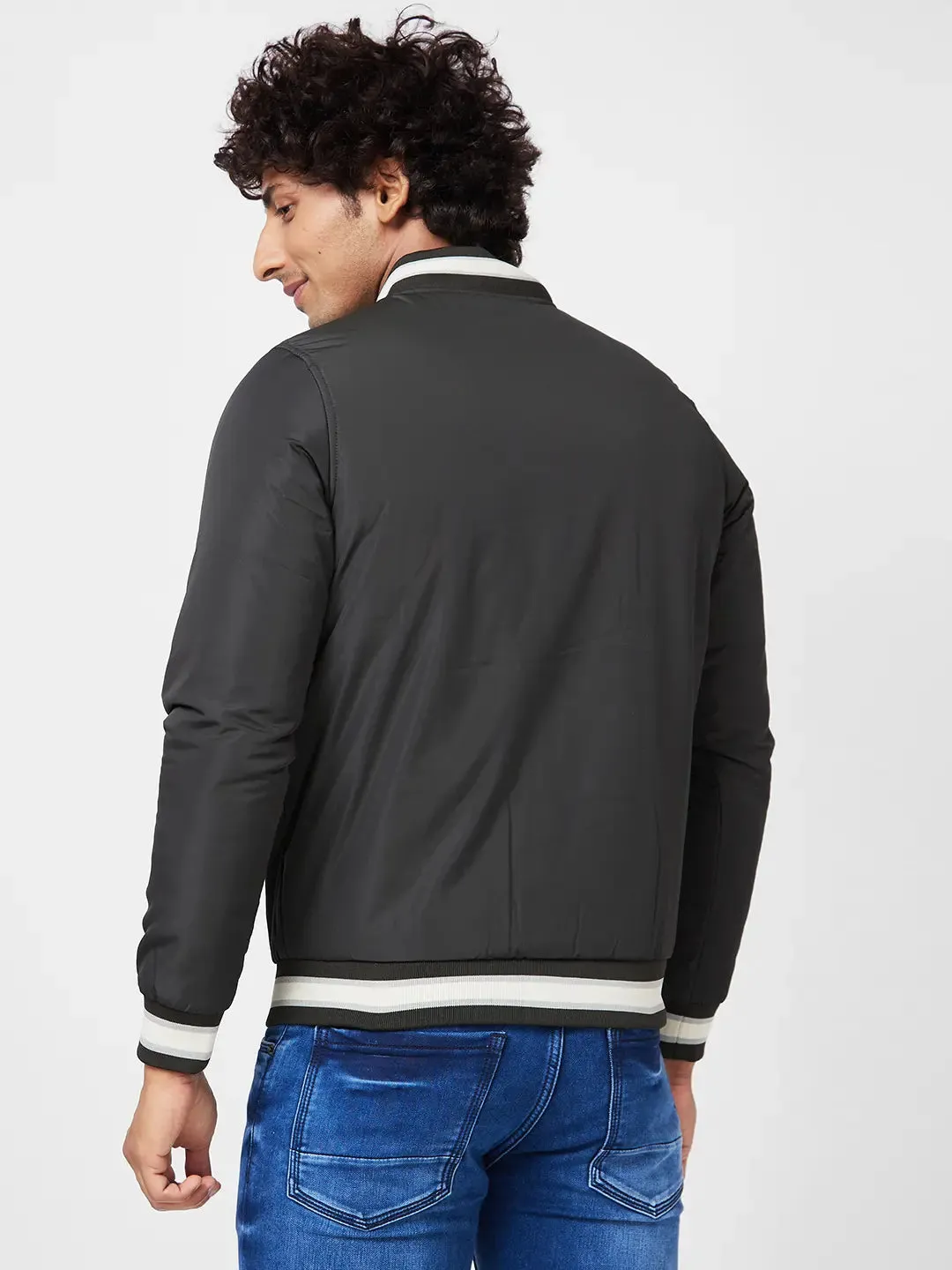 Men'S Varsity Jacket With Towel Embroidery Badges