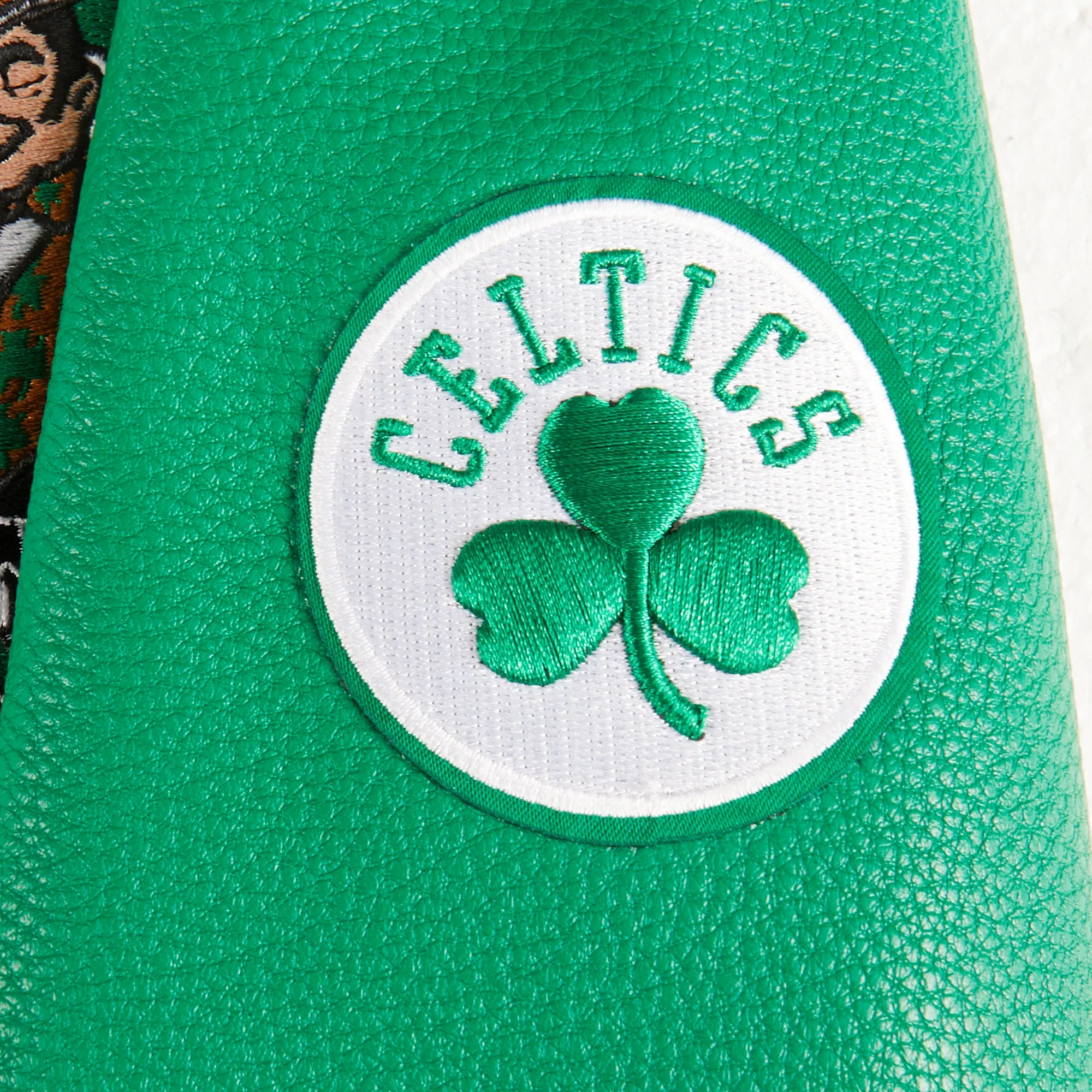 NBA BOSTON CELTICS RETRO CLASSIC LITTLE BOYS RIB WOOL VARSITY JACKET (EGGSHELL/ KELLY GREEN)
