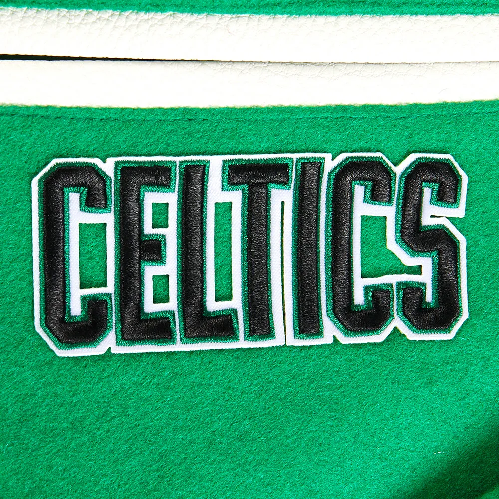 NBA BOSTON CELTICS RETRO CLASSIC LITTLE BOYS RIB WOOL VARSITY JACKET (KELLY GREEN/ WHITE)