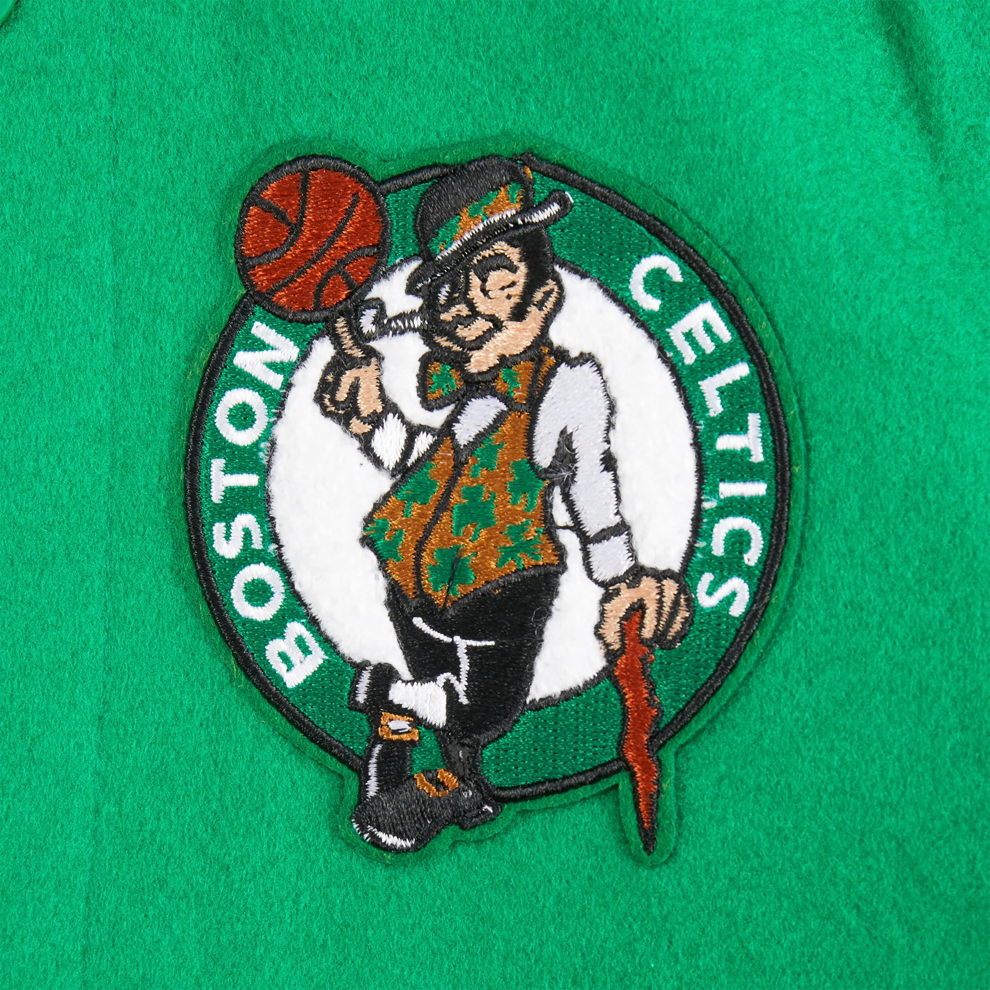 NBA BOSTON CELTICS RETRO CLASSIC TODDLER BOYS RIB WOOL VARSITY JACKET (KELLY GREEN/ WHITE)