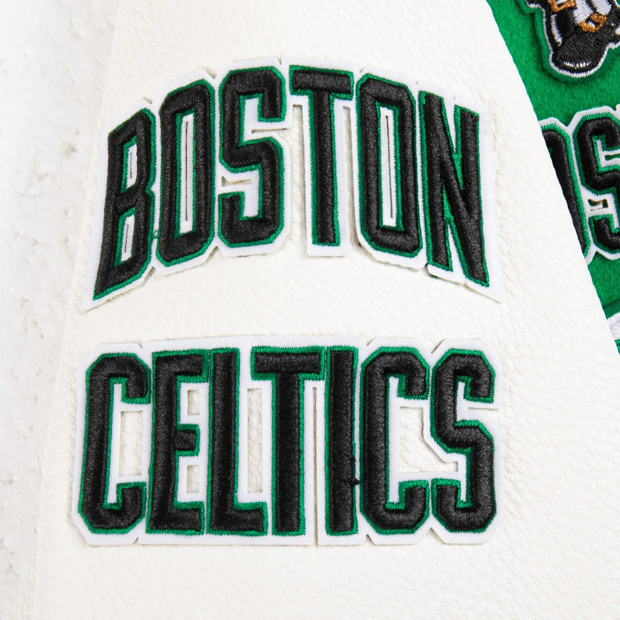 NBA BOSTON CELTICS RETRO CLASSIC TODDLER BOYS RIB WOOL VARSITY JACKET (KELLY GREEN/ WHITE)