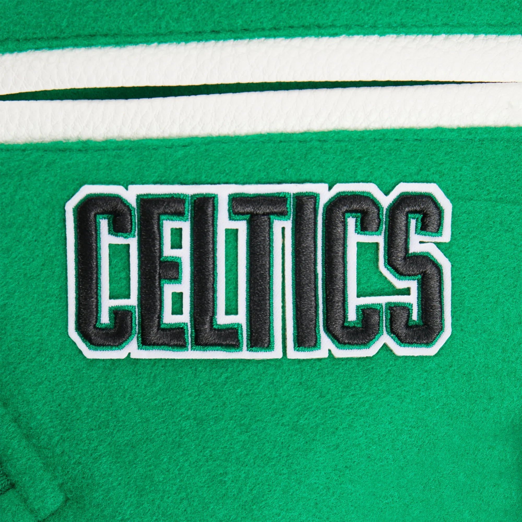 NBA BOSTON CELTICS RETRO CLASSIC TODDLER BOYS RIB WOOL VARSITY JACKET (KELLY GREEN/ WHITE)