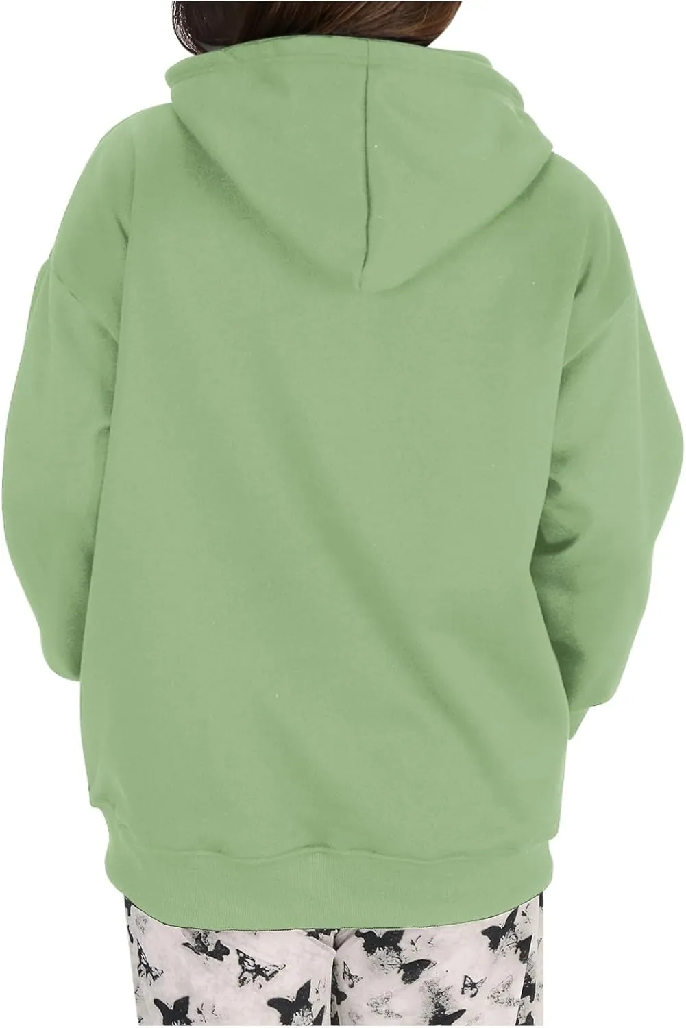 Oversized Sweatshirt For Women Fleece Hoodies Casual Long Sleeve Pullover Top Solid Color Cute Hoodie With Pocket