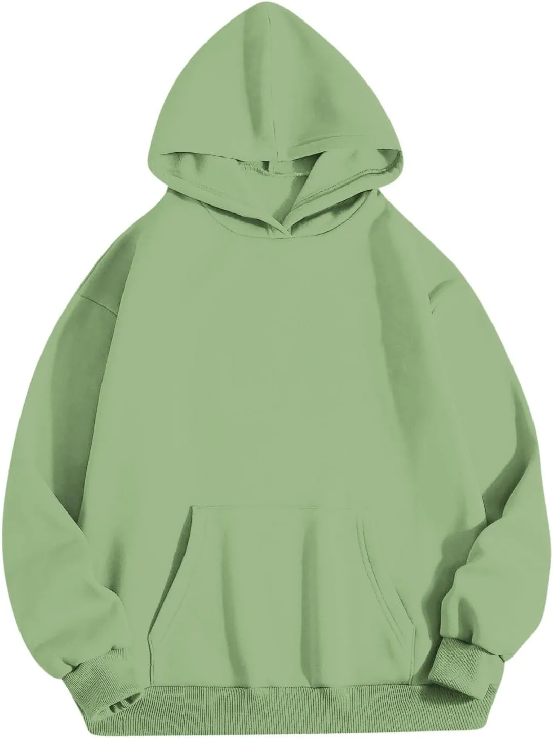 Oversized Sweatshirt For Women Fleece Hoodies Casual Long Sleeve Pullover Top Solid Color Cute Hoodie With Pocket
