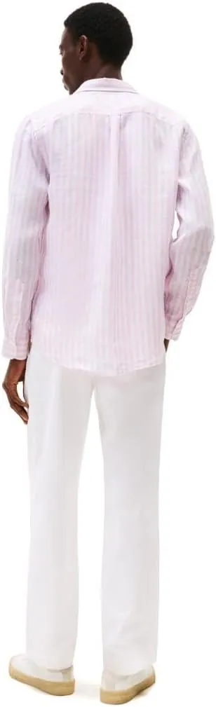 Tommy Hilfiger Men's Long Sleeve Casual Linen Button Down Shirts in Regular Fit