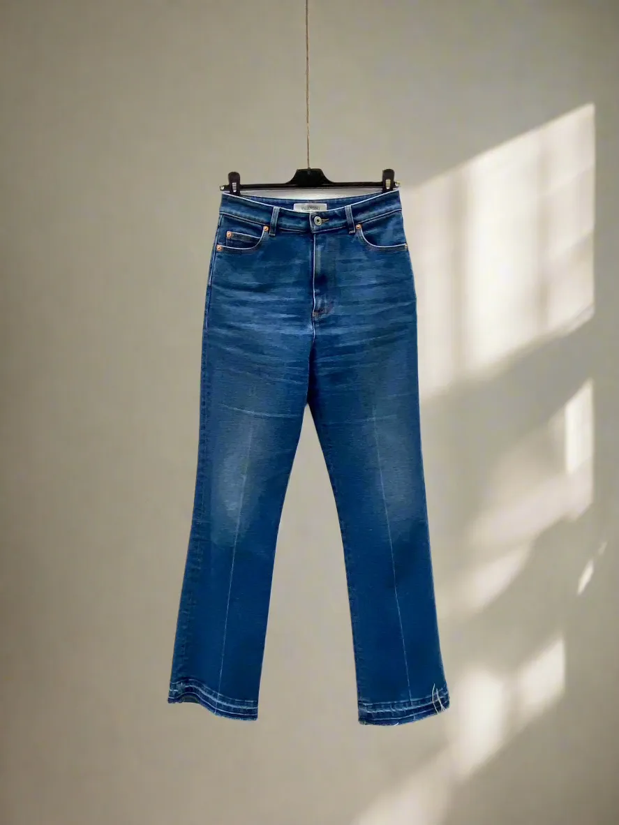 VALENTINO Blue Frayed Jeans W27