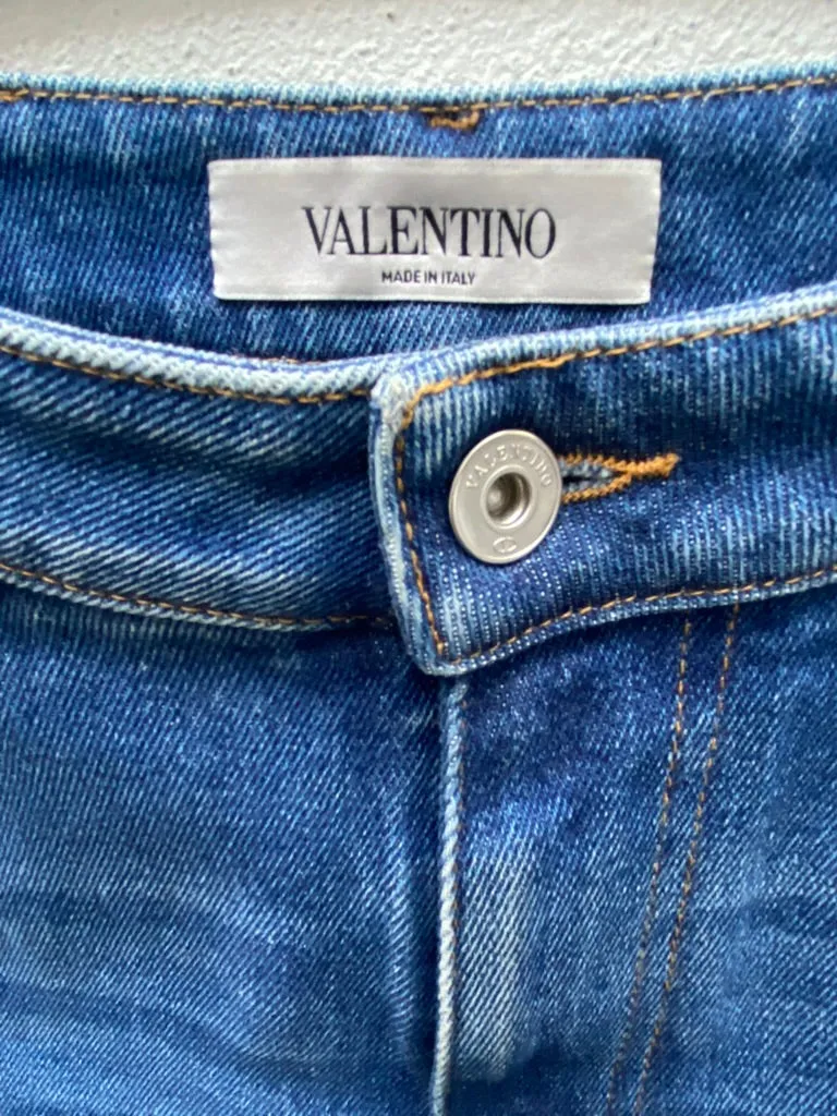 VALENTINO Blue Frayed Jeans W27