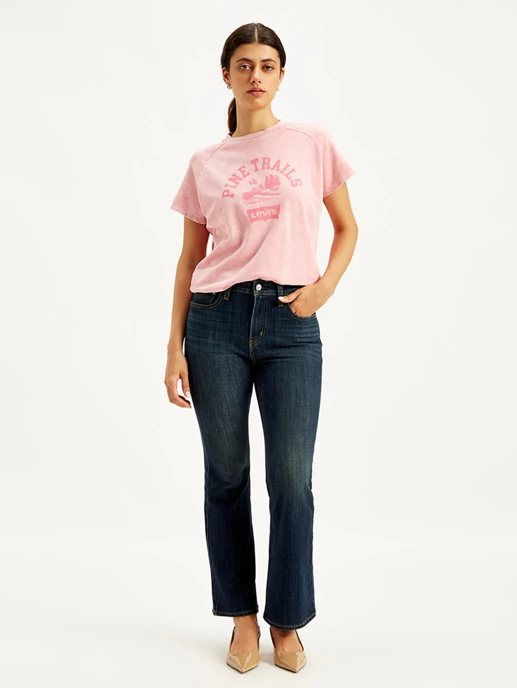 Women's 726 Dark Blue Bootcut Fit High Rise Jeans