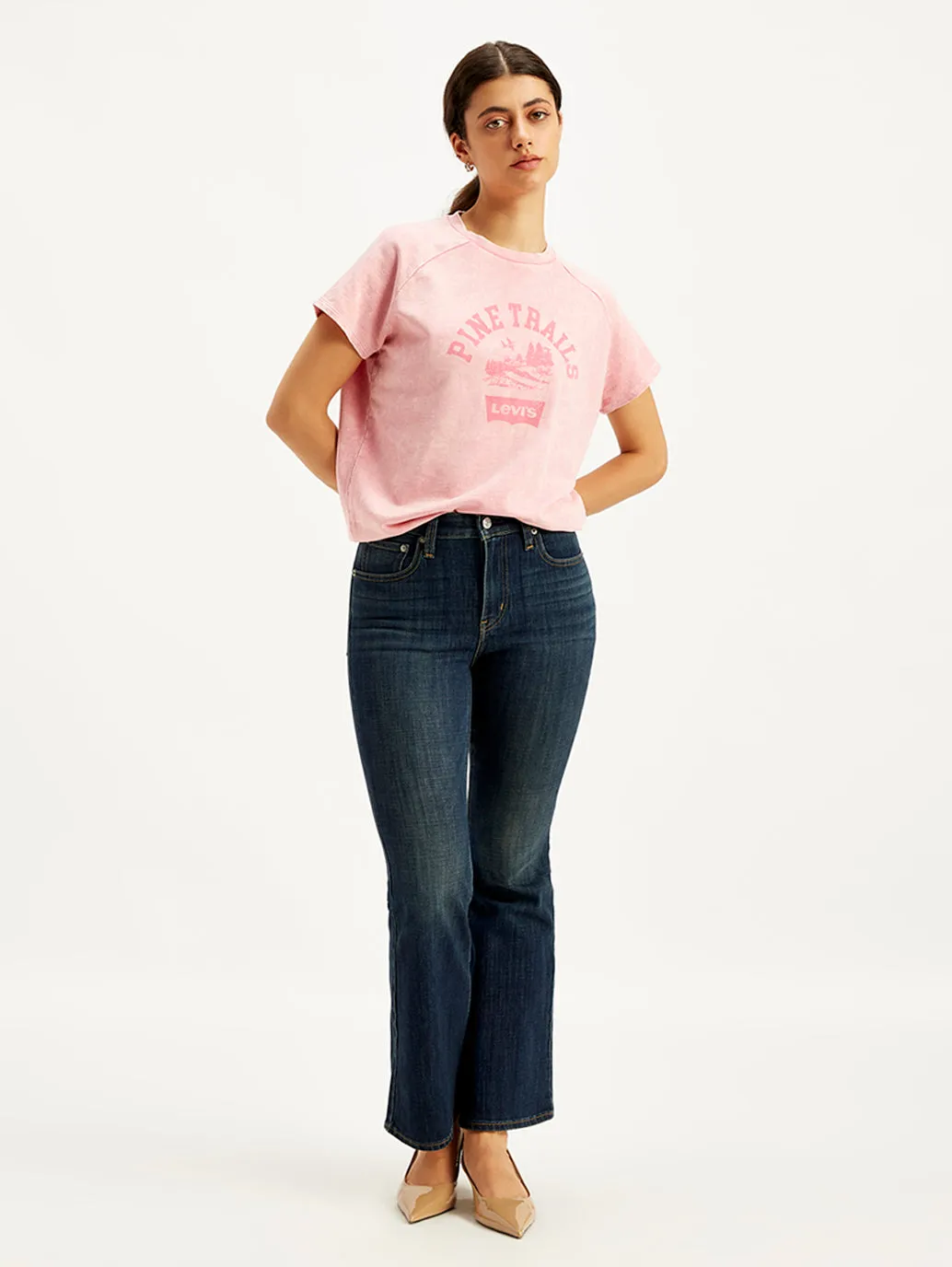 Women's 726 Dark Blue Bootcut Fit High Rise Jeans