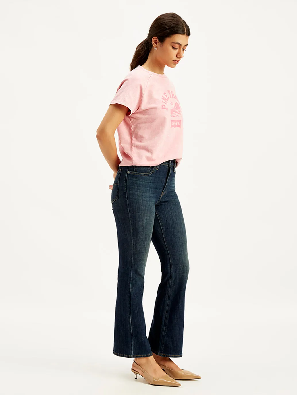 Women's 726 Dark Blue Bootcut Fit High Rise Jeans