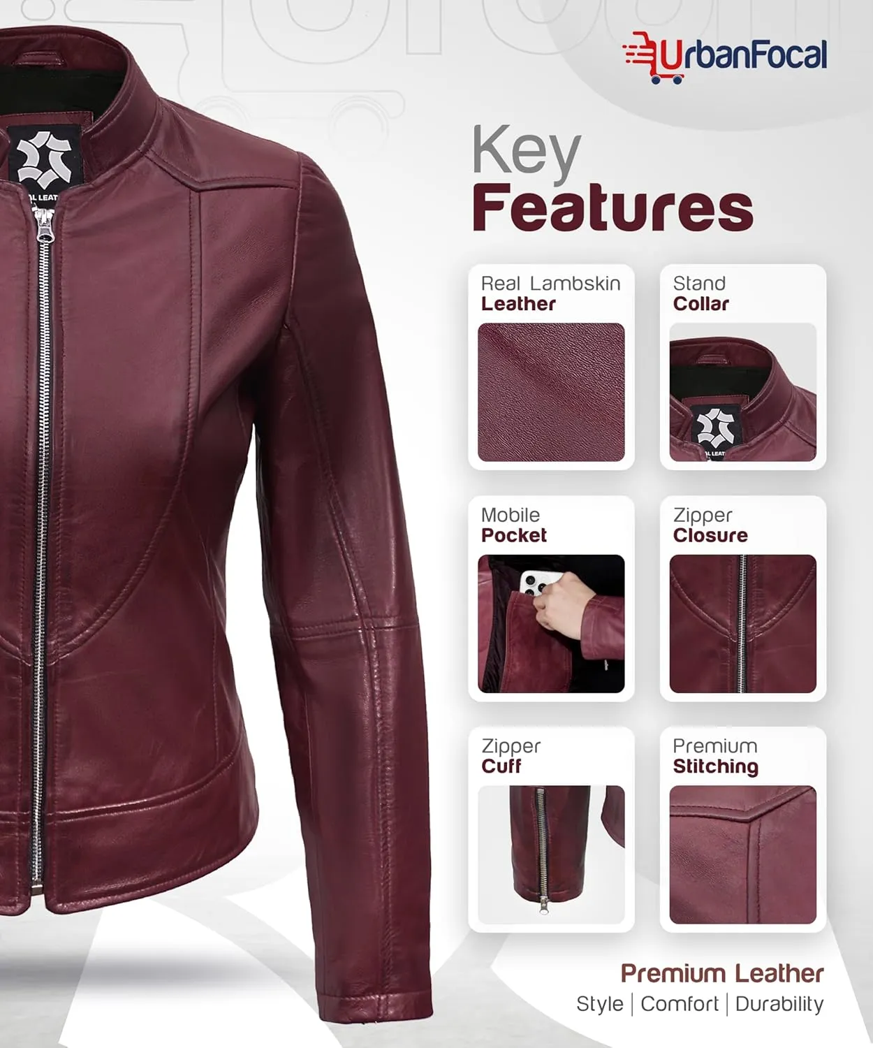 Womens Leather Jackets - Real Lambskin Stylish Motorcycle Leather Coat Women